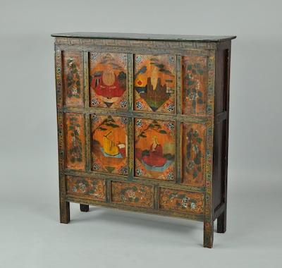 Appraisal: A Chinese Hand Painted Cabinet Hand made wood cabinet with