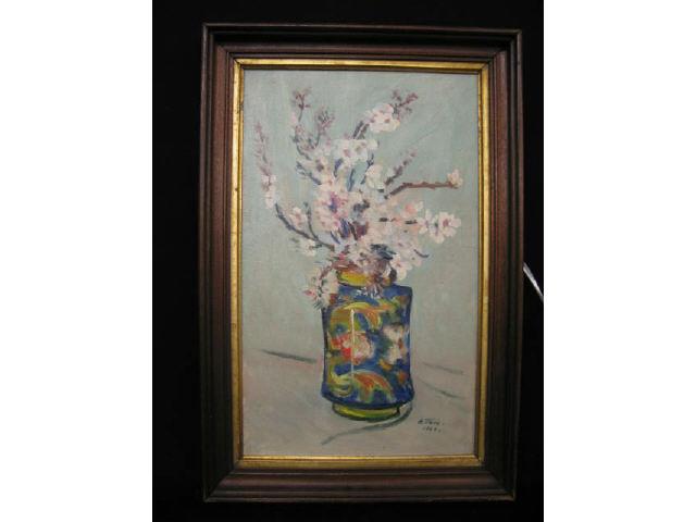 Appraisal: Ettore Caster Oil Floral Still Life Signed dated on canvas