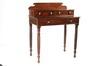 Appraisal: TABLE - Solid mahogany Sheraton two drawer stepback over one