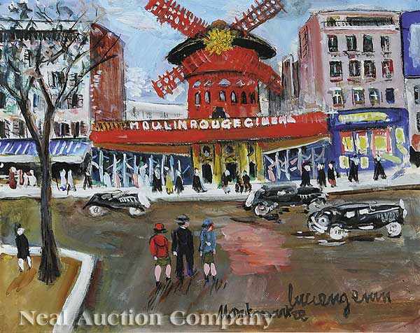 Appraisal: Lucien Genin French - Moulin Rouge gouache on paper signed