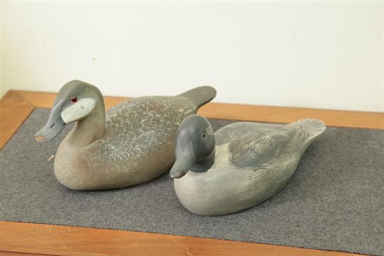 Appraisal: TWO DUCK DECOYS Including one carved and painted duck decoy