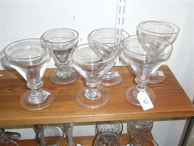 Appraisal: A COLLECTION OF SIX OLD GLASS RUMMERS