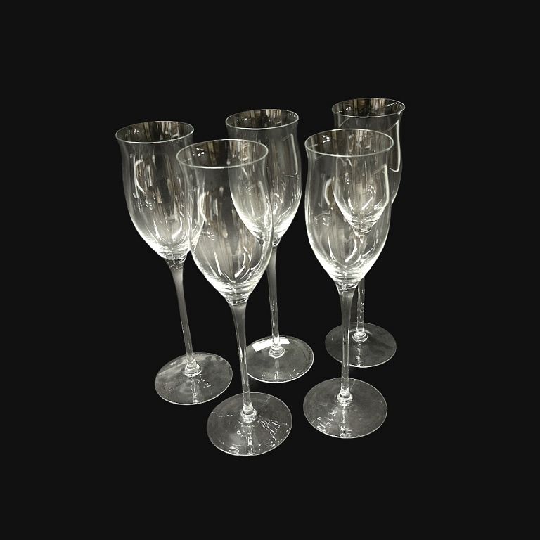 Appraisal: Five Art Glass champagne Glasses Five Art Glass champagne Glasses