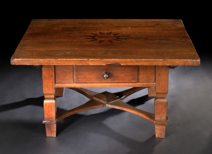 Appraisal: Provincial Oak Low Table late th century the rectangular top