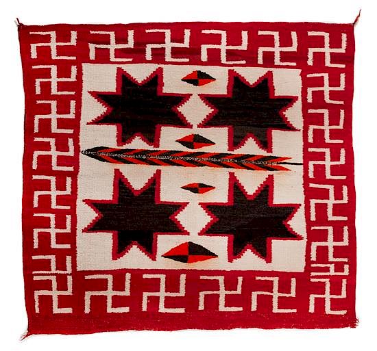 Appraisal: Navajo Saddle Blanket x inches Navajo Saddle Blanket with design