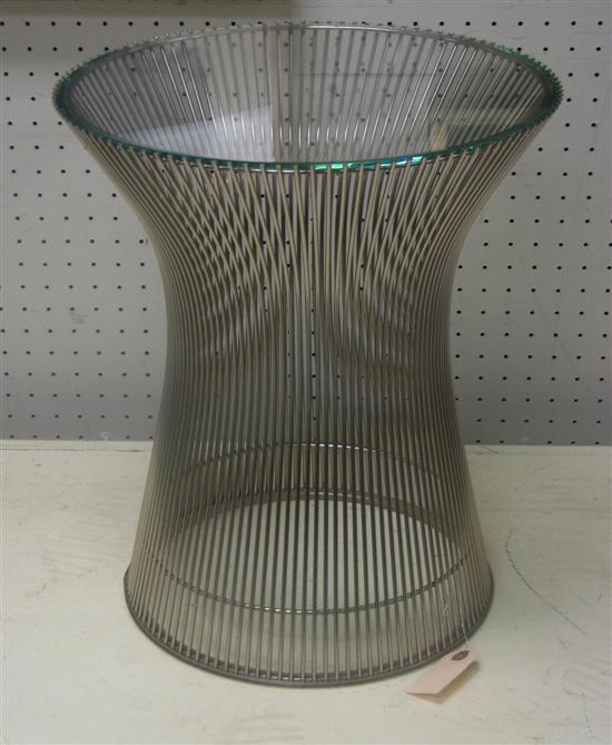 Appraisal: Modern Warren Platner design stand round glass top on chromed