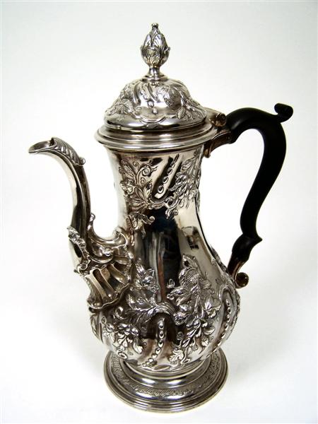 Appraisal: A George III coffee pot C W London the tapered