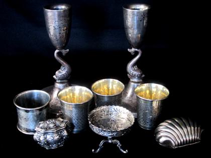 Appraisal: Collection of silver table items th and th centuries