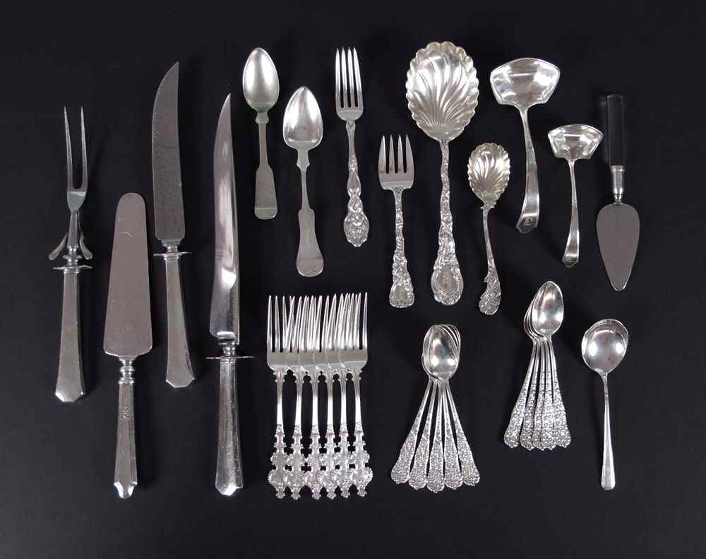 Appraisal: ESTATE COLLECTION OF STERLING SILVER Approx pieces to include Dunne