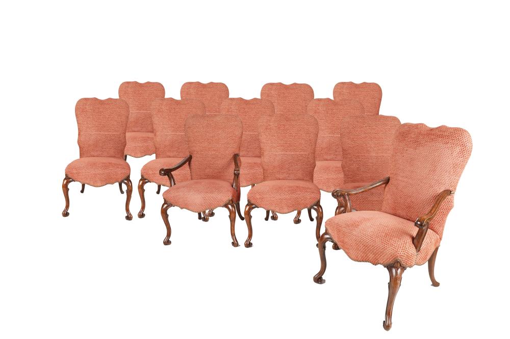 Appraisal: SET OF THERIEN DINING CHAIRSKneedler Fauchere fabric eleven side chairs