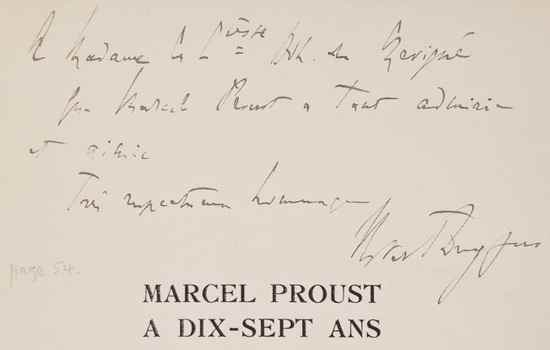 Appraisal: Marcel Proust - Dreyfus Robert editor Marcel Proust a Dix-Sept