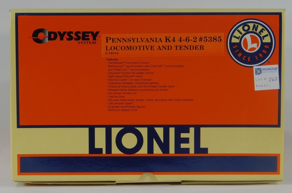 Appraisal: LIONEL PENNSYLVANIA K LOCOMOTIVE TENDER TRAIN United States ContemporaryO gauge