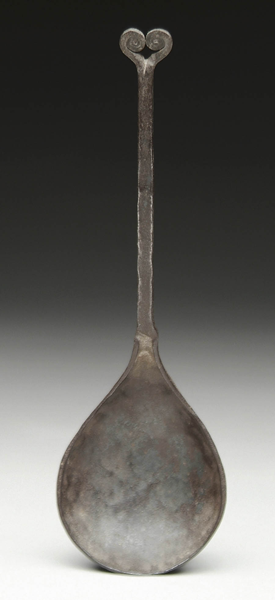 Appraisal: FINE EARLY IRON SPOON WITH RAMS HORN HANDLE Deep bowl