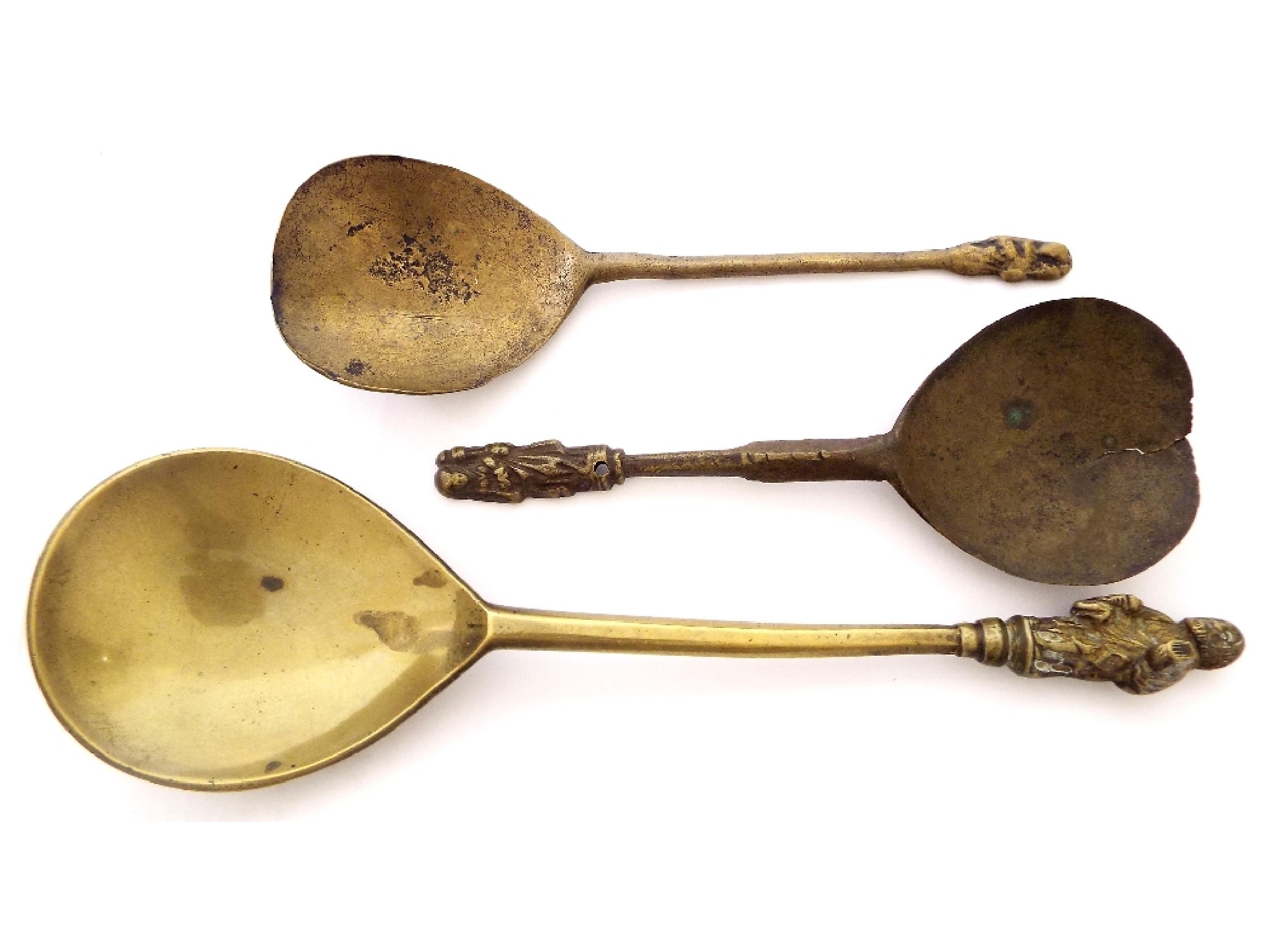 Appraisal: Three th th century Continental latten Apostle spoons the longest