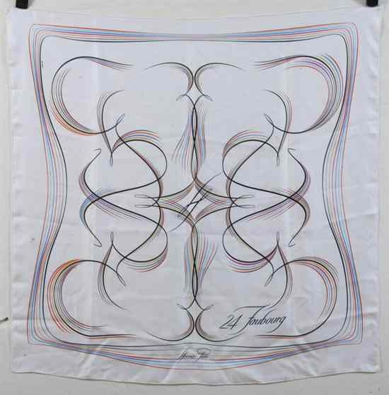 Appraisal: HERM S SILK SCARF '' Faubourg'' - in x in