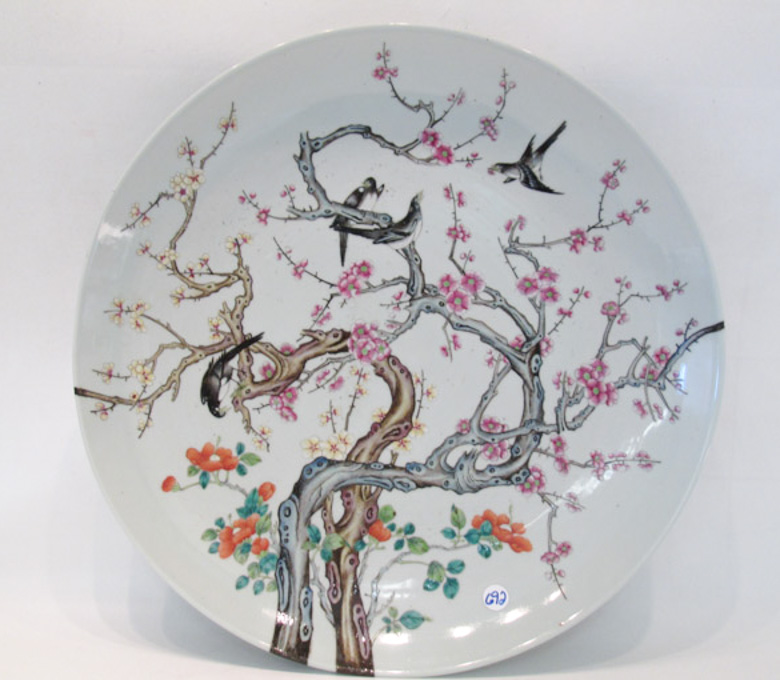 Appraisal: CHINESE FAMILLE ROSE PORCELAIN CHARGER with Cross Edge design of