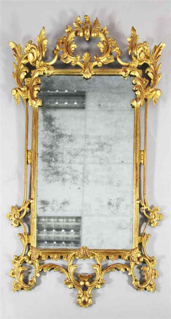 Appraisal: A George II style giltwood mirror ft in x ft