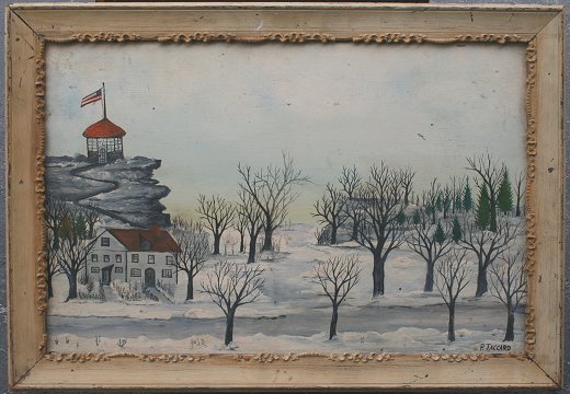 Appraisal: TACCARD Patrick American - Naive Snowy Landscape in the Primitive