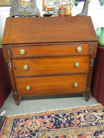 Appraisal: Period Dropfront Desk interior compartments drawers belo tall wide deep