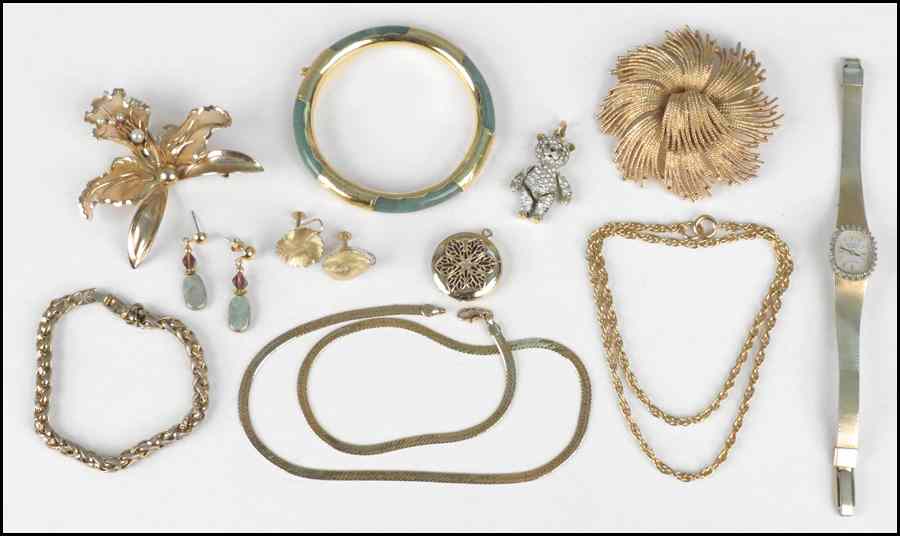 Appraisal: COLLECTION OF JEWELRY Comprised of one Monet flower brooch one