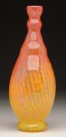 Appraisal: SCHNEIDER VASE Brightly colored twisted stripe decoration shading from rust