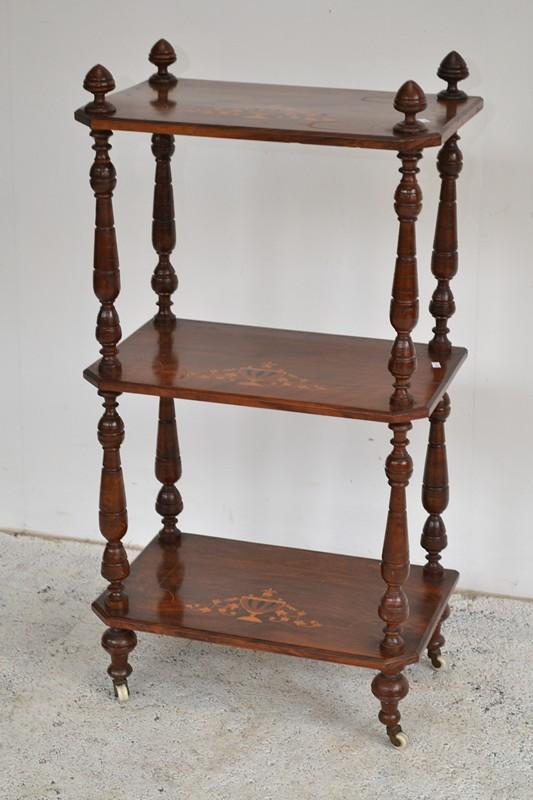 Appraisal: A VICTORIAN WALNUT THREE TIER WHAT-NOT VICTORIAN WALNUT THREE TIER