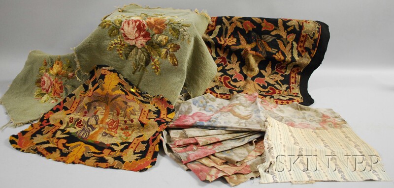 Appraisal: Group of Assorted Textiles including tapestry cotton and needlework