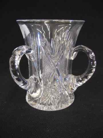 Appraisal: Cut Glass Loving Cup brilliant period tri-handled fancy cutwork ''