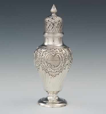 Appraisal: An English Sterling Silver Muffineer London Of baluster form raised