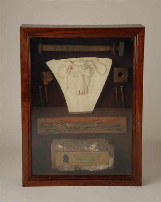 Appraisal: A Shadowbox Case of Jeffersonian Architectural Items to include a