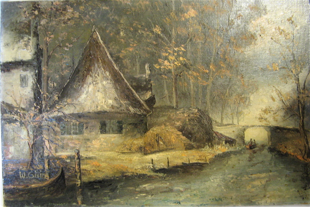 Appraisal: WILLY GISIN OIL ON MASONITE Swiss born Landscape with cottage