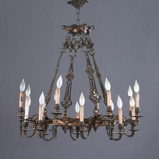 Appraisal: Louis Philippe gilt bronze -light chandelier th c probably French