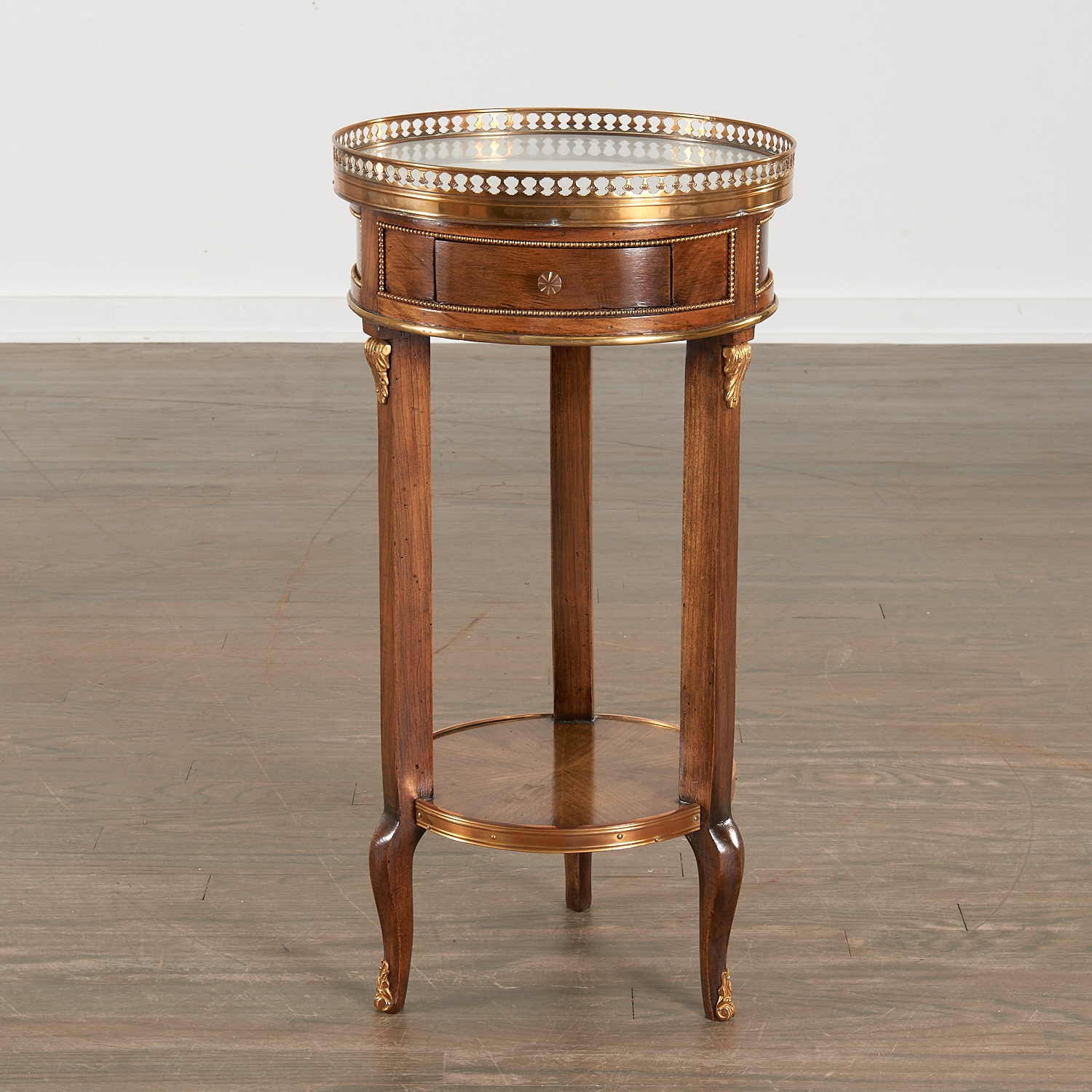 Appraisal: LOUIS XVI STYLE TWO-TIER SMALL GUERIDON th th c fruitwood