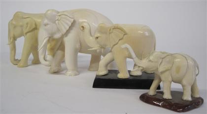 Appraisal: Four Chinese ivory elephant carvings th century