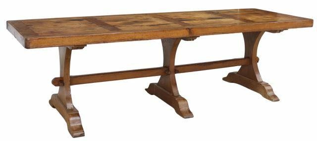 Appraisal: French Provincial oak farmhouse table early th c having long