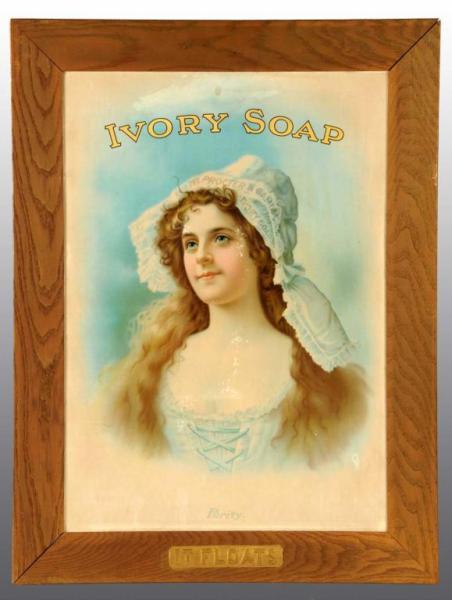 Appraisal: Cardboard Ivory Soap Sign Description Original frame Some scuff marks