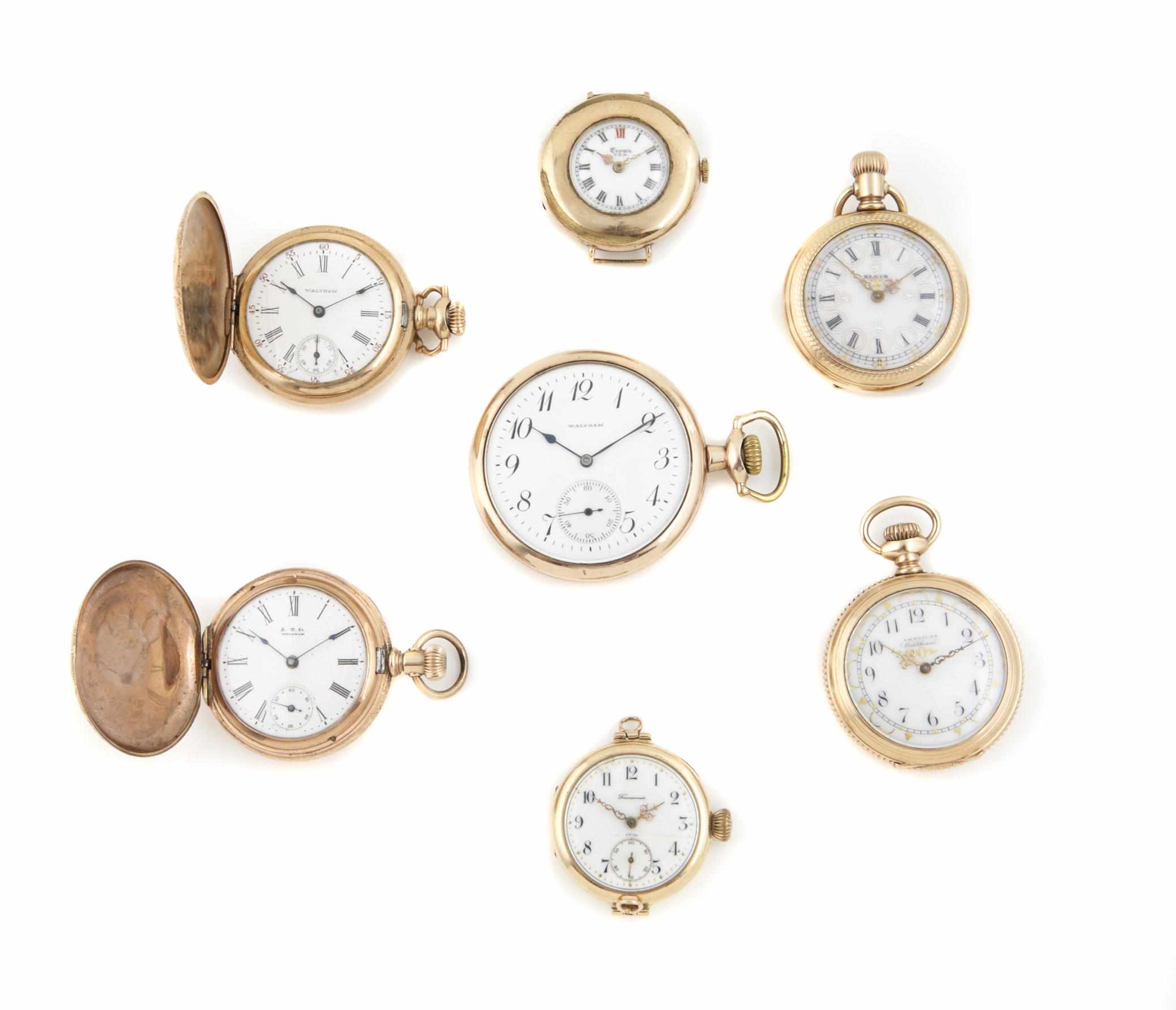 Appraisal: Property of various owners A group of gold-filled pocket watches