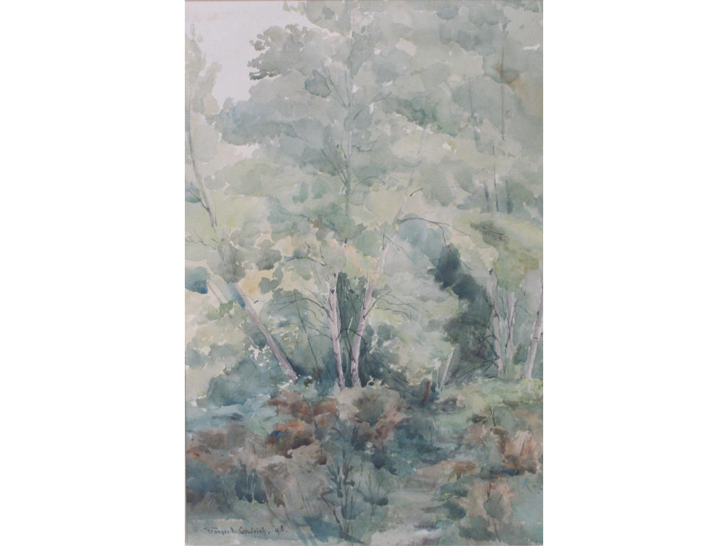 Appraisal: Frances Louisa Goodrich CT NC - Woods watercolor on paper