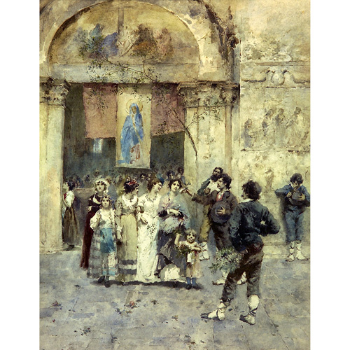 Appraisal: Enrico Gamba Italian - Wedding Day watercolor on paper x