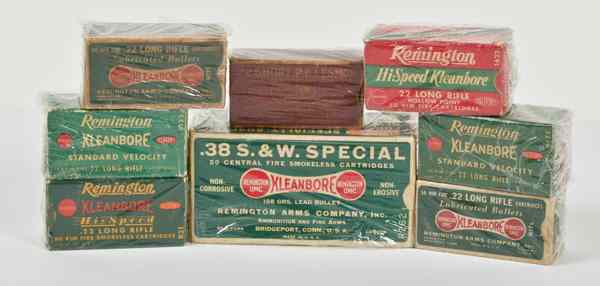 Appraisal: Remington Kleanbore Cartridges Lot of Seven Six boxes of caliber