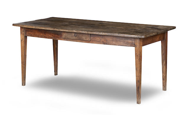 Appraisal: A th Century french elm farmhouse table The rectangular top