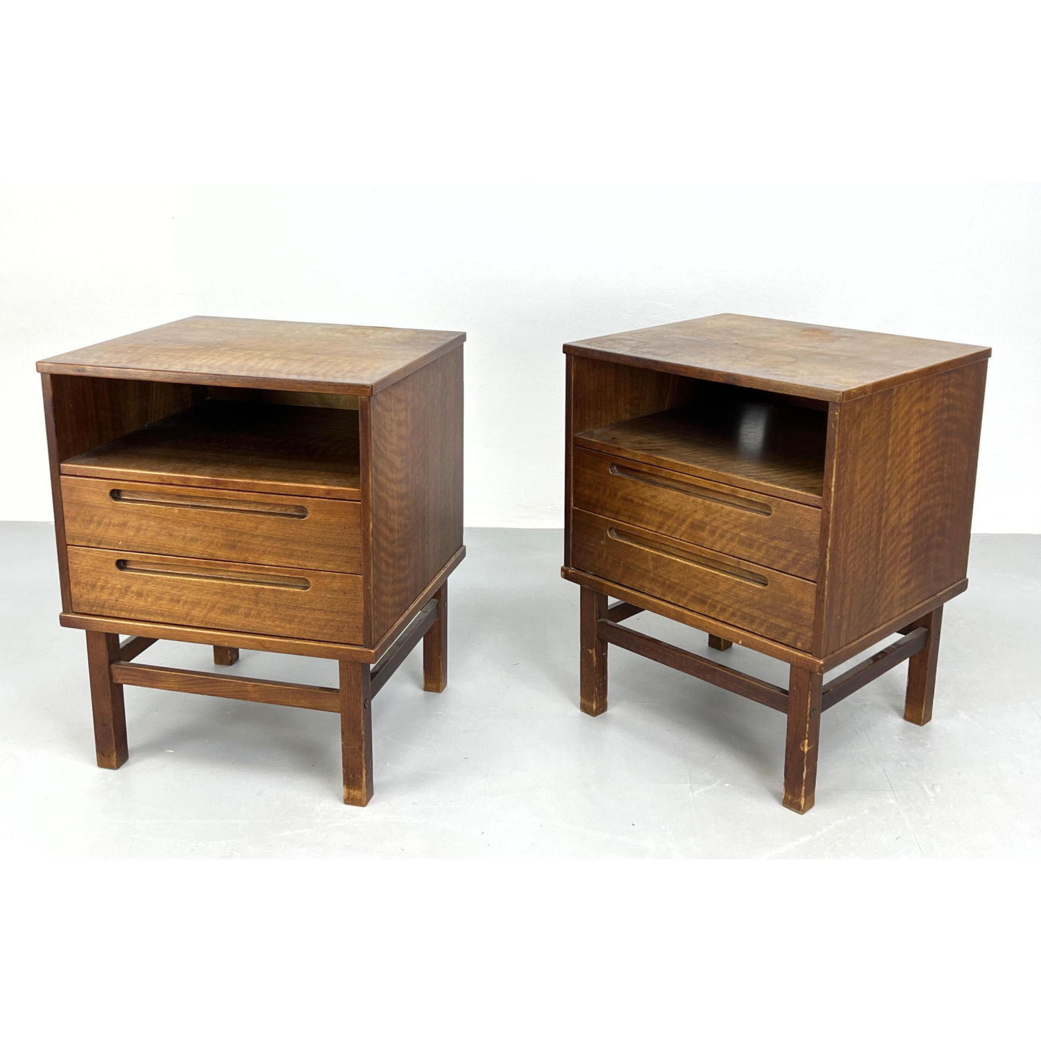 Appraisal: Pair Danish Modern Teak Side Table Night Stands Dimensions H