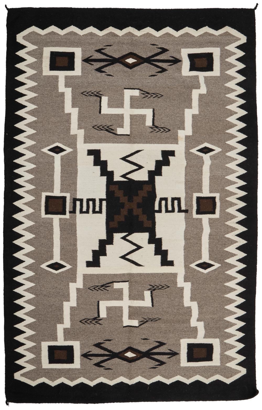 Appraisal: A Navajo-style Regional rug Second-quarter th Century Woven in cream