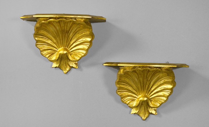 Appraisal: Pair of Italian Carved Giltwood Bracket Shelves third quarter th