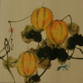 Appraisal: Chinese Twentieth Century School Pumpkin together with Melons ink and