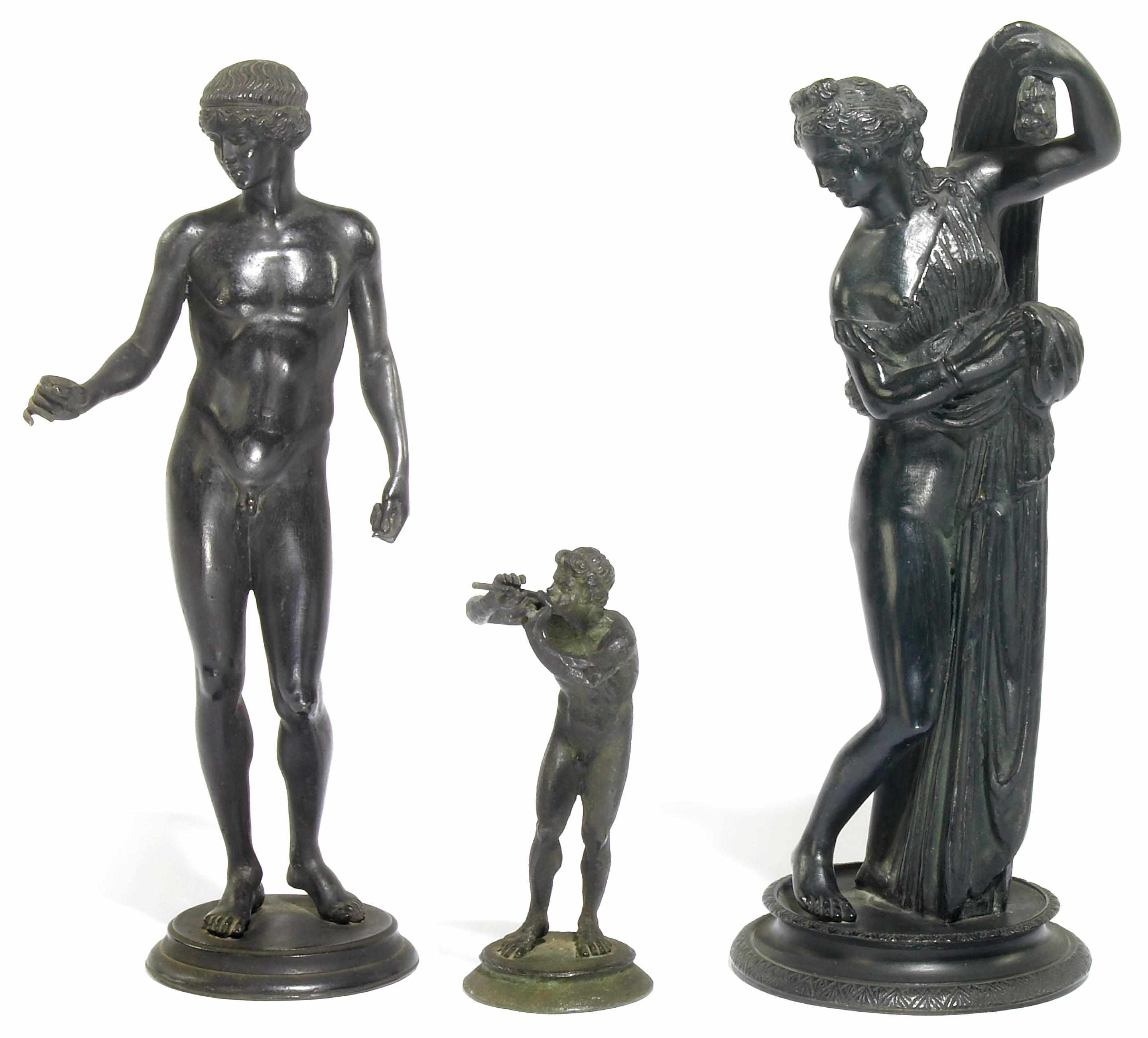 Appraisal: A group of three Italian bronze figures after the antique