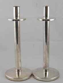 Appraisal: A pair of modern silver candlesticks ht cm Birmingham