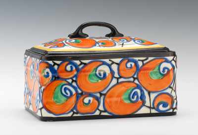 Appraisal: A Ditmar-Urbach Czechoslovakian Covered Box Rectangular porcelain container with domed