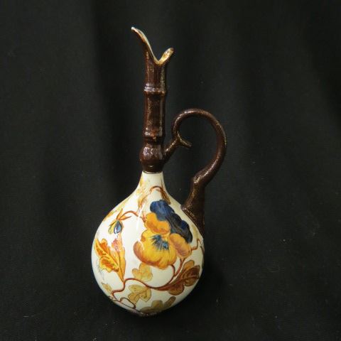 Appraisal: Royal Bonn Porcelain Vase handpainted floral ewer form bamboo style