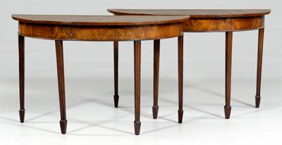 Appraisal: Pair George III mahogany pier tables each with banded mahogany